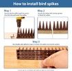 12PCS Defender Spikes, Cat and Bird Deterrent, Outdoor Pest Defender to Keep Off Pigeon, Squirrel