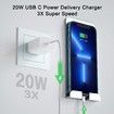 iPhone Fast Charger,20W USB C Power Delivery Wall Charger Plug with 6ft Type C to Lightning Cable Quick Charging Data Sync Cord for iPhone iPad