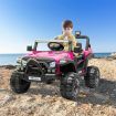 Off Road Ride On Toy Kids Childrens Electric Jeep with Parental Remote Control MP3 Flashing Lights 2.4G Dual Openable Door