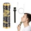 Electric Shavers for Men  Professional Gold Dragon Razor  Mini Razor Beard Trimmer Electric Shavers with Charging Cable For Father