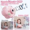 Kids Digital Selfie Camera 40 MP 2.4'Screen HD Digital Video Rainbow Camera with 32GB SD Card 8X Zoom for Toddler