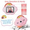 Kids Digital Selfie Camera 40 MP 2.4'Screen HD Digital Video Rainbow Camera with 32GB SD Card 8X Zoom for Toddler-Pink
