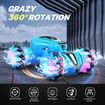 Remote Control Car for Kids,RC Cars 360 Flips Stunt Car Double Sided Rotating Off Road with Light and Muisc Rechargeable Birthday Gifts Color Green