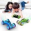 Remote Control Car for Kids,RC Cars 360 Flips Stunt Car Double Sided Rotating Off Road with Light and Muisc Rechargeable Birthday Gifts Color Green