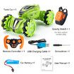 Remote Control Car for Kids,RC Cars 360 Flips Stunt Car Double Sided Rotating Off Road with Light and Muisc Rechargeable Birthday Gifts Color Green