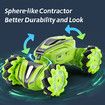 Remote Control Car for Kids,RC Cars 360 Flips Stunt Car Double Sided Rotating Off Road with Light and Muisc Rechargeable Birthday Gifts Color Green