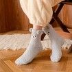 Women Winter Warm Fluffy Socks Home Floor Sleep Kawaii 3D Cute Animal Thick Fleece Fuzzy Sock Fashion Style Color Khaki