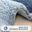 Non-Slip Plush Shaggy Bath Mat Machine Washable Soft Bathroom Carpet 40x60cm Blue