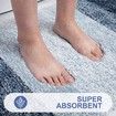Non-Slip Plush Shaggy Bath Mat Machine Washable Soft Bathroom Carpet 40x60cm Blue