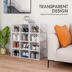 12Pcs Shoe Box Storage Case Clear Boxes Sneaker Display Plastic Extra Large Stackable Container Unit Transparent Organizer