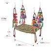 Bird Toys, Bird Foraging Wall Toy,Edible Seagrass Woven Climbing Hammock Swing Mat with Colorful Chewing Toys,Suitable for Lovebirds,Finch,Parakeets,Budgerigars,Conure,Cockatiel