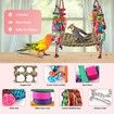 Bird Toys, Bird Foraging Wall Toy,Edible Seagrass Woven Climbing Hammock Swing Mat with Colorful Chewing Toys,Suitable for Lovebirds,Finch,Parakeets,Budgerigars,Conure,Cockatiel
