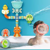 Bath Toys For Kids,Bathroom Dinosaur Pipe Water Wheel Turning Fun Baby Playing In Water DIY Bath Toys