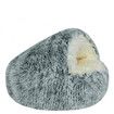Cat Bed Winter Warm Shell Semi Enclosed Cat Litter Pet Cat Bed Puppy Cat Soft Self-Warming Plush Bed for Pets (60cm, Light Grey)