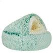 Cat Bed Winter Warm Shell Semi Enclosed Cat Litter Pet Cat Bed Puppy Cat Soft Self-Warming Plush Bed for Pets (60cm, Green)