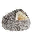 Cat Bed Winter Warm Shell Semi Enclosed Cat Litter Pet Cat Bed Puppy Cat Soft Self-Warming Plush Bed for Pets (60cm, Coffee)