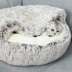 Cat Bed Winter Warm Shell Semi Enclosed Cat Litter Pet Cat Bed Puppy Cat Soft Self-Warming Plush Bed for Pets (50cm, Coffee)