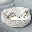 Cat Bed Winter Warm Shell Semi Enclosed Cat Litter Pet Cat Bed Puppy Cat Soft Self-Warming Plush Bed for Pets (50cm, Coffee)