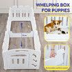 Dog Pet Cat Kennel Enclosure Cage Fence Safety Gate Playpen Crate Whelping Box Barrier Kitten Puppy Furniture 8 Panels 2in1 White