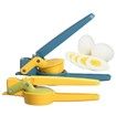 HandHeld Slicer Heavy Duty Egg Cutter Home Mushroom Slicer With Stainless Steel Blades For Potato Strawberry Soft Fruit Blue