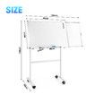 Mobile Magnetic Whiteboard Interactive Dry Erase Sliding White Board Large Rolling Wheels Office Classroom Teaching Panel 153cmx60cm Adjustable Writing Angle