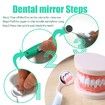 2 Pcs Dental Mirror with Light Tool LED Lighted Teeth Inspection Mirror Anti Fog (Green)