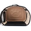 Foldable Pet Dog Carrier Cage Collapsible Travel Kennel Outdoor Shoulder Bag for Puppy Dog Cat (M,Beige)