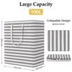 Laundry Basket Hamper Large Collapsible Laundry Hamper with Easy Carry Handles,Freestanding Clothes Hampers for Laundry,Bedroom,Dorm,Clothes,Towels,Toys (100L,Grey)