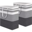 Large Laundry Basket,Waterproof,Freestanding Laundry Hamper,Collapsible Tall Clothes Hamper with Extended Handles for Clothes Toys in The Dorm and Family (Gradient Grey,2Pack,100L)