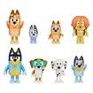 Bluey's Family and Friends - 8 Pack Bluey, Bingo, Chilli (Mum) and Dad (Bandit), Honey, Socks, Chloe and Indy Figures