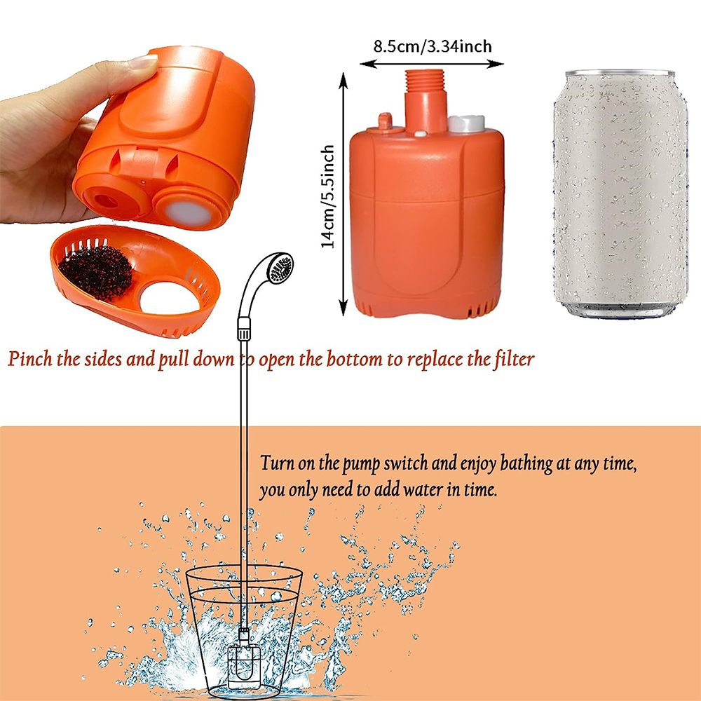 Portable Shower for Camping, Rechargeable Portable Outdoor Shower Head ...