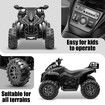 Electric Off Road Ride On Quad Bike 12V Kids Toy 4 Wheeler Children Rechargeable Battery MP3 USB LED Black