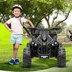 Electric Off Road Ride On Quad Bike 12V Kids Toy 4 Wheeler Children Rechargeable Battery MP3 USB LED Black