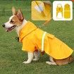 Waterproof Pet Dog Coat Jacket Vest Raincoat Clothes Dog Rain Coat Reflective Color Yellow Size M