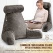 Bed Reading Pillow Neck Support Sit Up Husband Backrest Armrest Cushion Lounge Shredded Memory Foam Corduroy Fabric