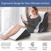 Triangle Wedge Pillow Bed Reading Cushion Set Acid Reflux Memory Foam Neck Pain Back Support Sleeping Velvet Fabric Leg Elevation