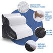 Triangle Wedge Pillow Bed Reading Cushion Set Acid Reflux Memory Foam Neck Pain Back Support Sleeping Velvet Fabric Leg Elevation