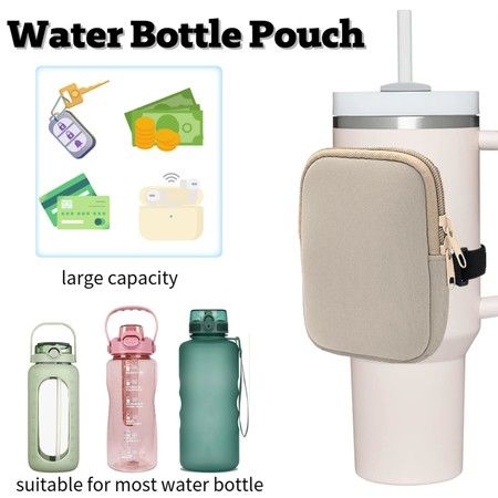 Water Bottle Pouch for Stanley Quencher Adventure 40oz tumbler pouch  withPocket for Cards Keys Wallet Earphone Compact Versatil