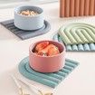 2 Pack Aesthetic Silicone Trivets for Hot Pot Holders Modern Heat Resistant Mats for Countertop Hot Pads Spoon Rest(Blue)