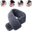 Heated Scarf with Massage Function USB Heat Shawl Electric Warm Neck Wrap Leg Exercise (Grey, One Size)