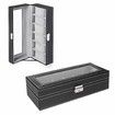 6 Slots Watch Box Organizer for Men,Black Watch Stand Display Storage Case Holiday Gift
