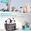 Mesh Shower Caddy Portable for College Dorm Room Essentials,Portable Shower Caddy Dorm with 8-Pocket Large Capacity,Shower Bag for Beach,Swimming,Gym (Black)