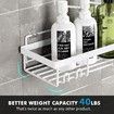 Shower Caddy Shelf Organizer Rack,Self Adhesive White Bathroom Shelves Basket,Home Farmhouse Wall Shower Inside Organization and Storage Decor Rv Accessories (2Pack)