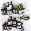 Corner Shower Caddy,Adhesive Shower Caddy with Soap Holder and 12 Hooks,Rustproof Stainless Steel Bathroom Shower Organizer,No Drilling Wall Mounted Shower Rack (3Pack)