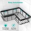 Corner Shower Caddy,Adhesive Shower Caddy with Soap Holder and 12 Hooks,Rustproof Stainless Steel Bathroom Shower Organizer,No Drilling Wall Mounted Shower Rack (3Pack)