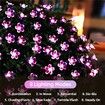 Outdoor Solar Flower String Lights Waterproof 50 LED Fairy Christmas Tree Patio Garden Fence Pink Decor