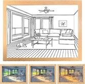 Lighting Painting Decoration,  LED Picture Frame, Dimmable for Home Decor Room Office, Desktop，Housewarming Birthday Party (Dog 17*22.1cm)