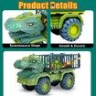 Dinosaur Truck Toys for Kids 3-5 Years, Tyrannosaurus Transport Cars Playset with Pull Back Dino Cars