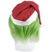 Green Monster Christmas Mask with Red Hat and Gloves Festive Costume Accessory