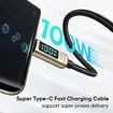 USB C Cable Type C Charger Fast Charging Cable with LED Display C Type Fast Charging 4ft Cable Nylon Braided USB-C Cord for Samsung iPad Pro MacBook